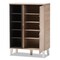 Baxton Studio Adelina Mid-Century Modern 1-door Oak and Grey Wood Shoe Cabinet 138-7710 - alternate 6
